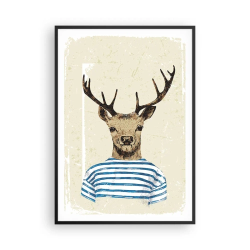 Poster in einem schwarzem Rahmen - Weil ich gestreifte T-Shirts mag! - 70x100 cm