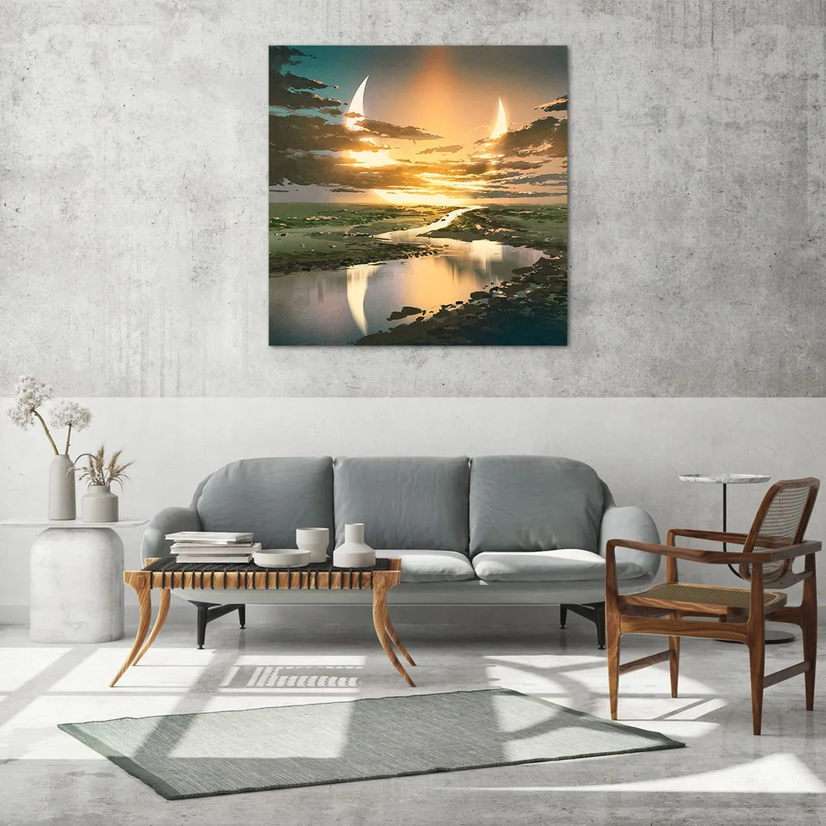 Glasbild - Bild auf glas - Irgendwo in einer weit, weit entfernten Galaxie - 50x50 cm