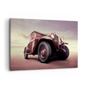 Bild auf Leinwand - Leinwandbild - Ein Oldtimer im klassischen Stil vor dem Himmel - 120x80cm - Gehen wir zurück wie in alten Zeiten ... - Moderne Wanddekoration für Wohnzimmer und Schlafzimmer ARTTOR