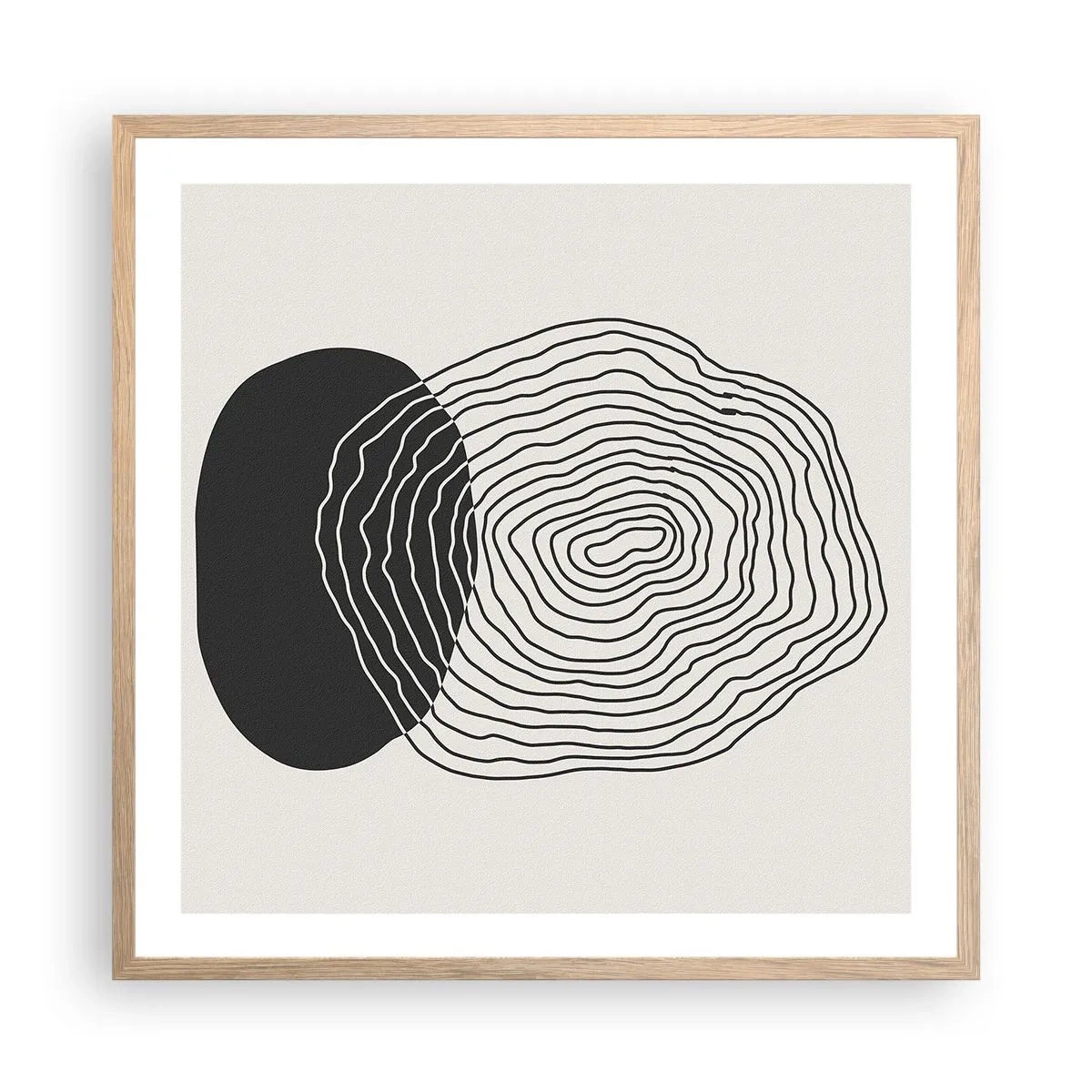 Poster in einem Rahmen aus heller Eiche - Dauer und Schwingung - 60x60 cm