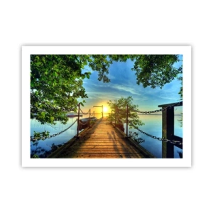Poster - Westen auf dem Wasser - 70x50 cm