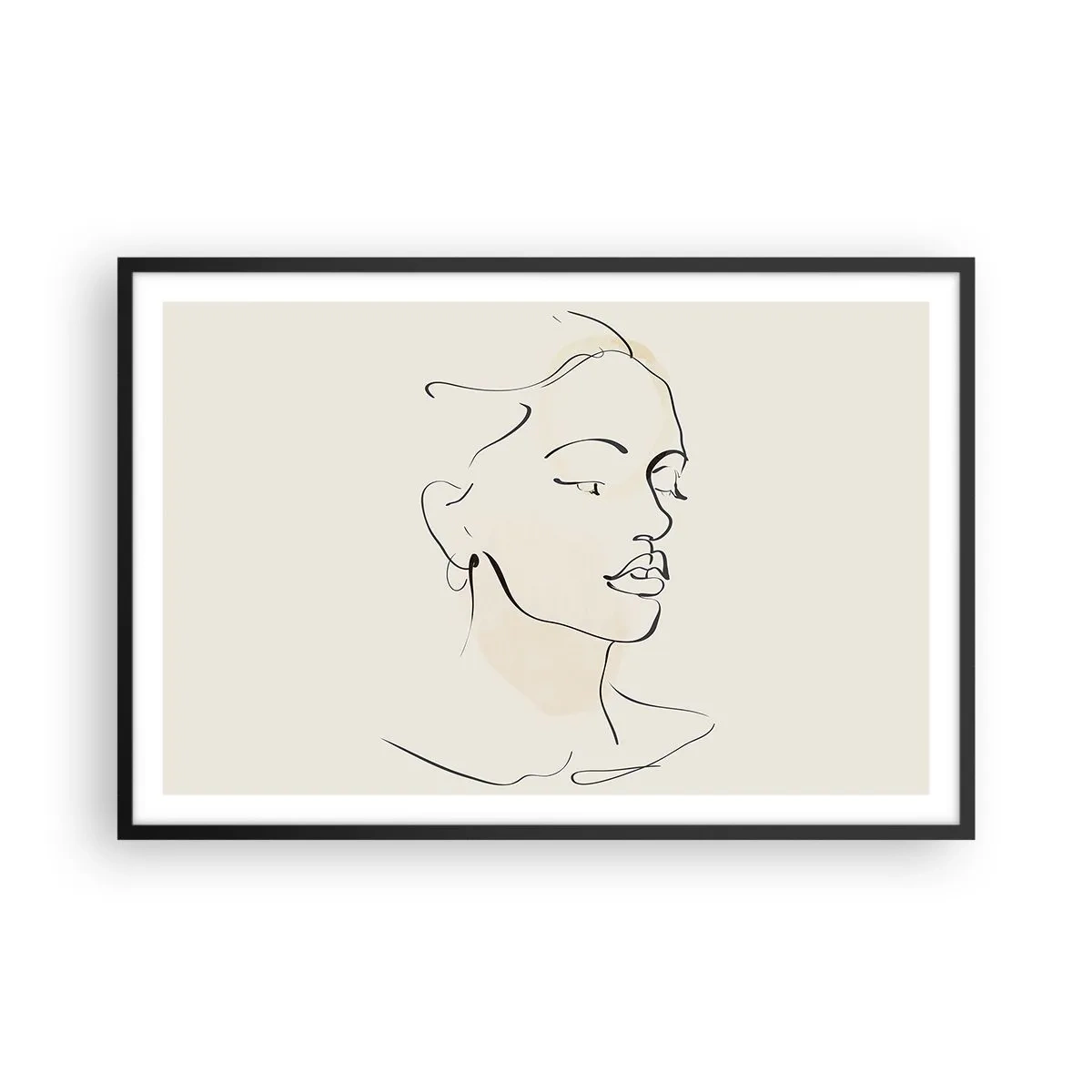 Poster in einem schwarzem Rahmen - Eine bestimmte Linie - 91x61 cm