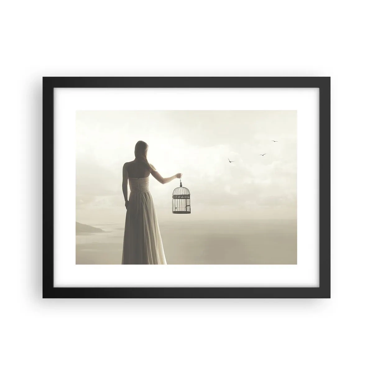 Poster in einem schwarzem Rahmen - Sei frei - 40x30 cm