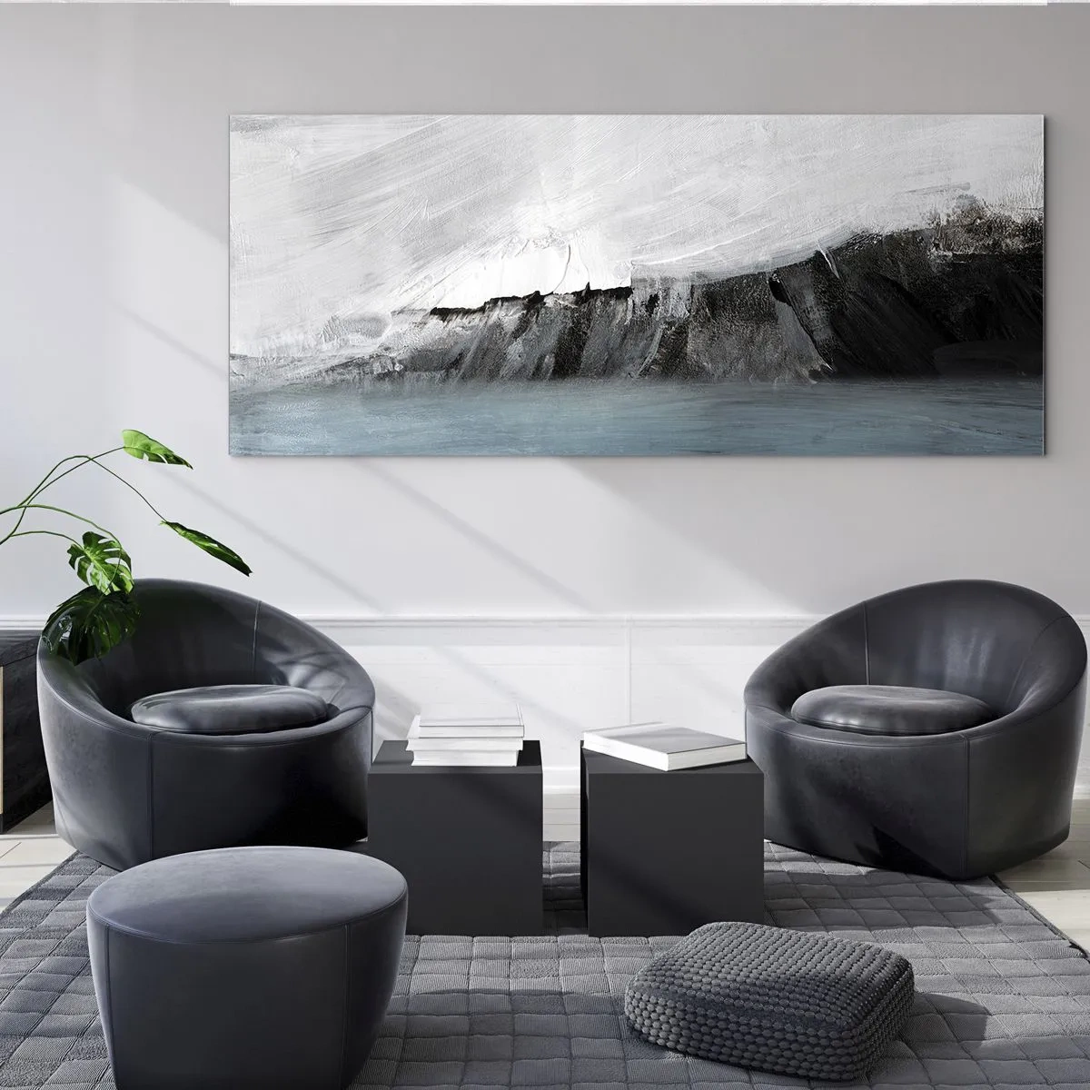 Glasbild - Bild auf glas - Wasser – Erde: Kampf der Naturelemente - 100x40 cm