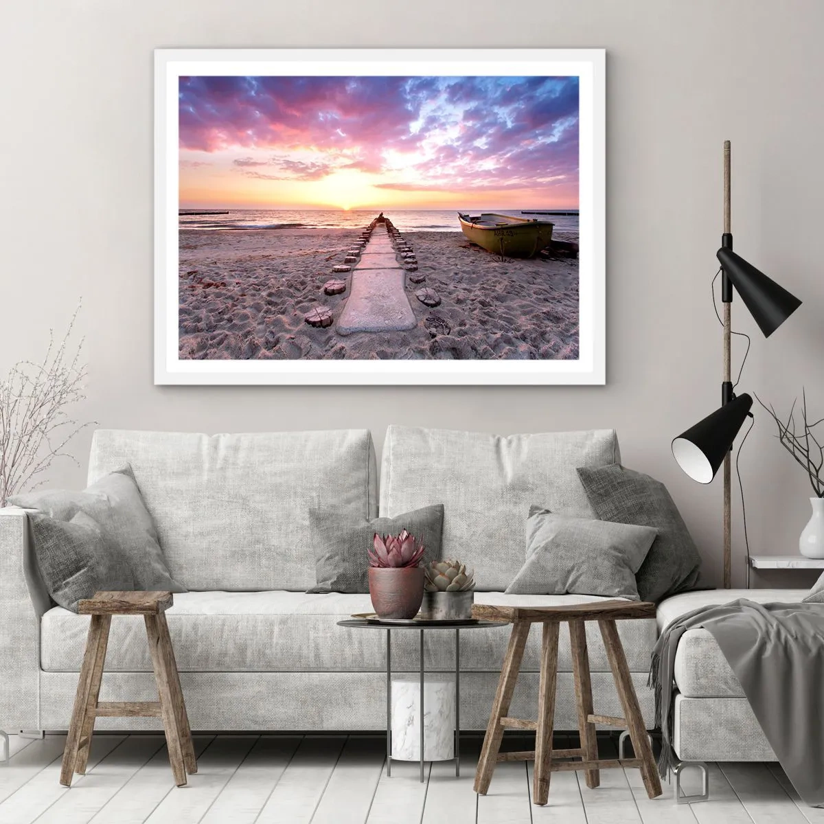 Poster in einem weißen Rahmen - Ein Moment tiefer Erfahrung - 91x61 cm