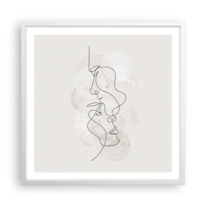 Poster in einem weißen Rahmen - Verstrickt in eine Umarmung - 60x60 cm