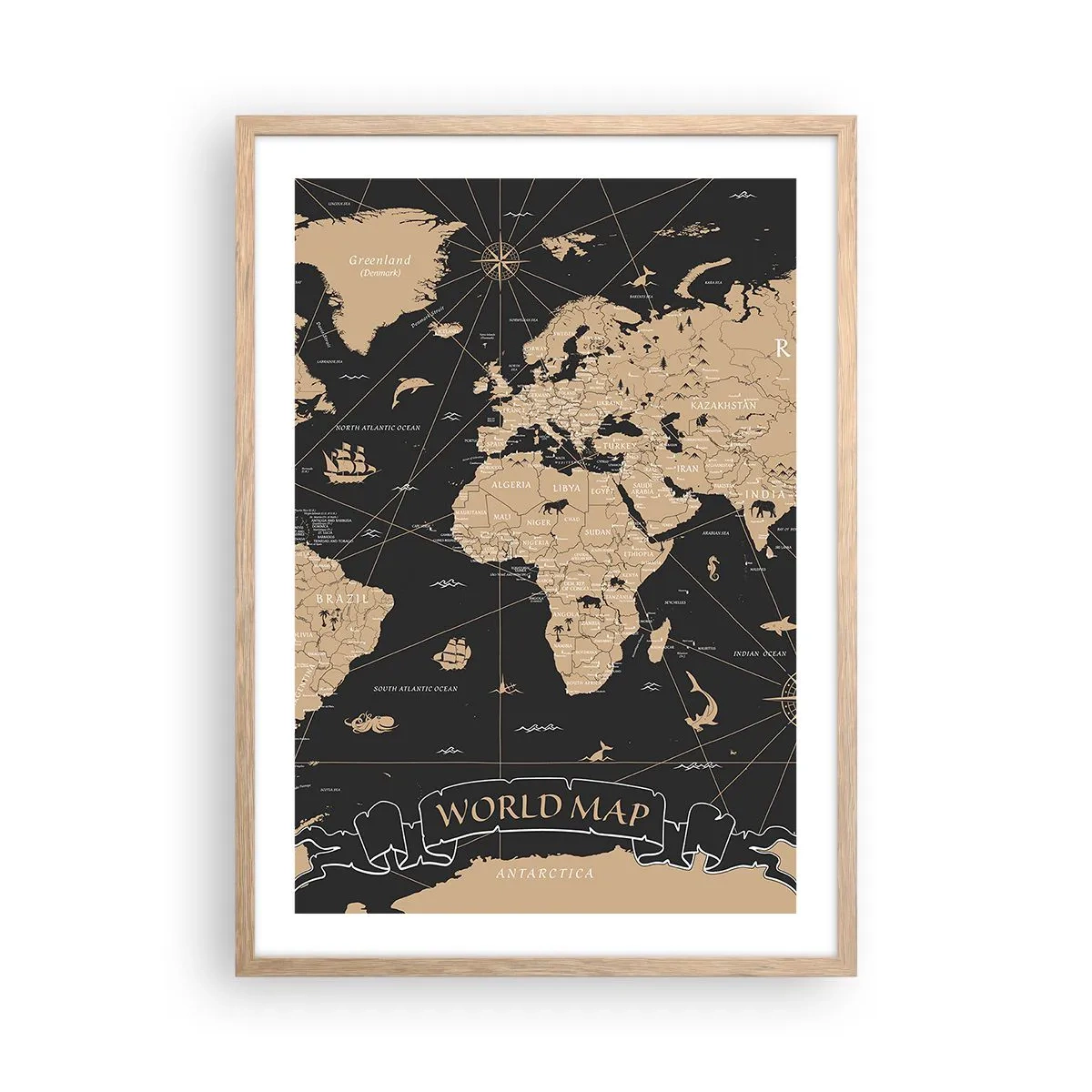 Poster in einem Rahmen aus heller Eiche - Die Grenzen meiner Welt - 50x70 cm