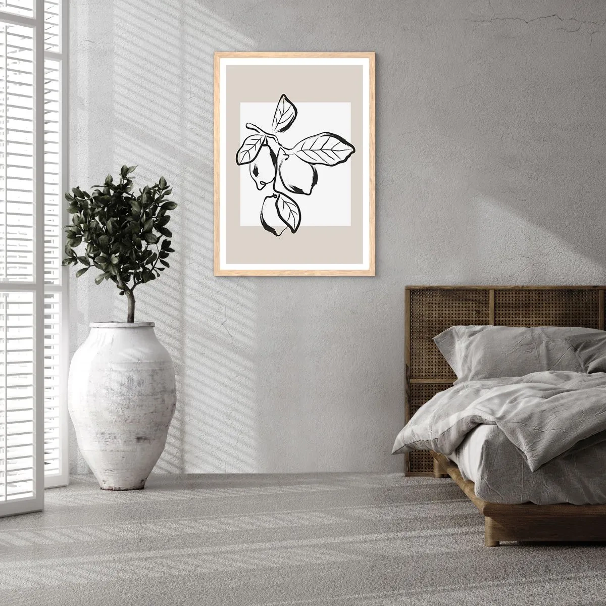 Poster in einem Rahmen aus heller Eiche - Dort, wo Zitronen reifen… - 40x50 cm