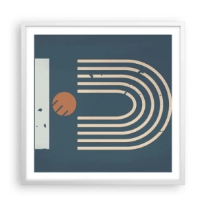 Poster in einem weißen Rahmen - Geometrie auf dem Granatapfel - 60x60 cm