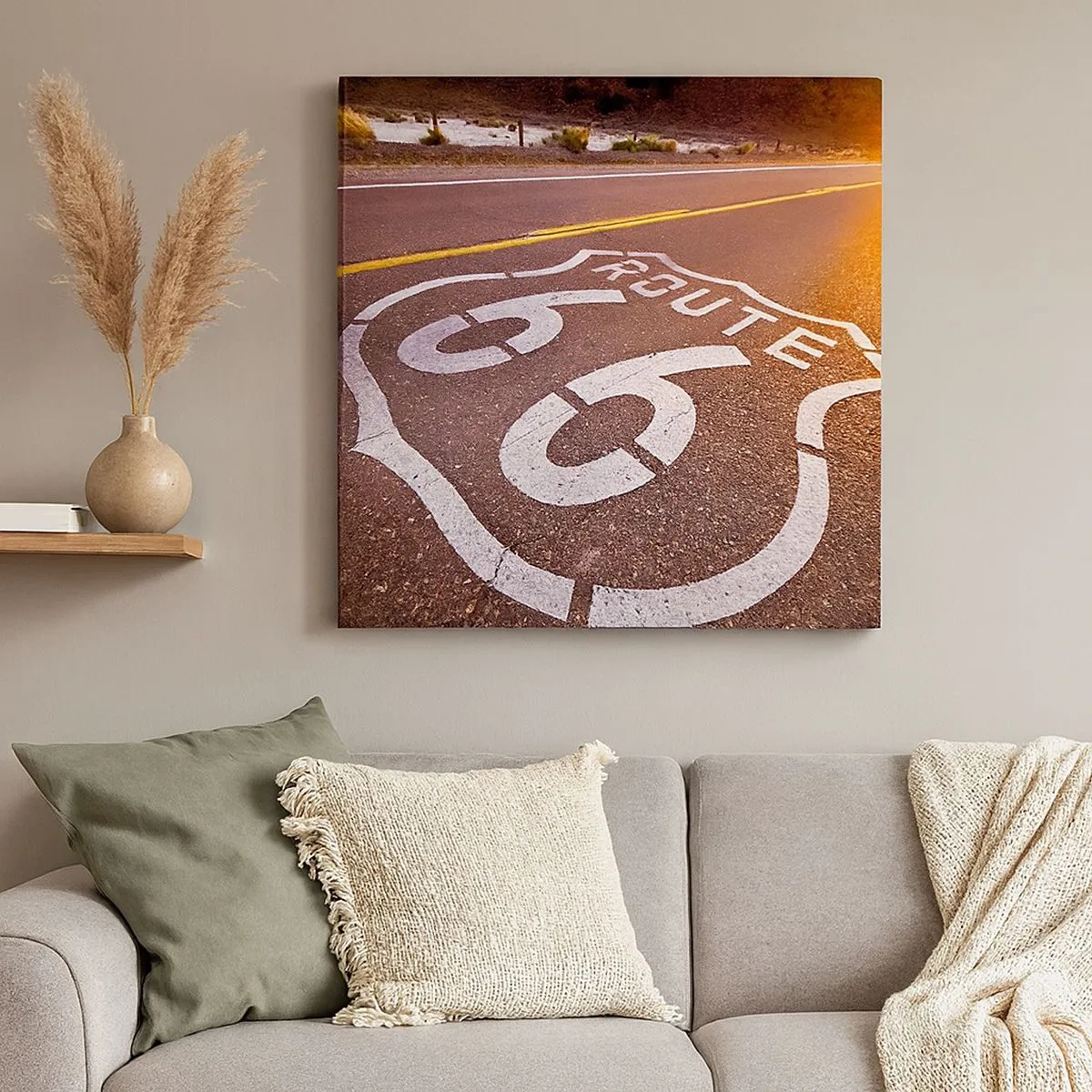 Bild auf Leinwand - Leinwandbild - Die berühmte Straße 66 - 30x30 cm