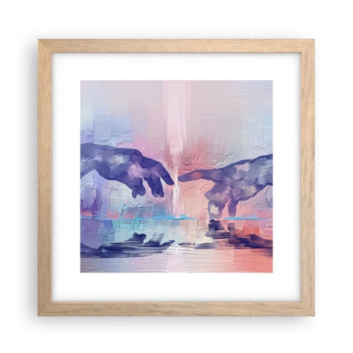 Poster in einem Rahmen aus heller Eiche - Göttlicher Funke des Lebens - 30x30 cm