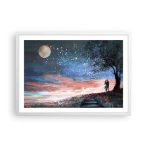 Poster in einem weißen Rahmen - Ein sternenklares Spektakel - 70x50 cm