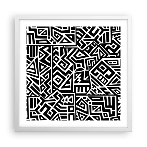 Poster in einem weißen Rahmen - Präkolumbianische Komposition - 50x50 cm