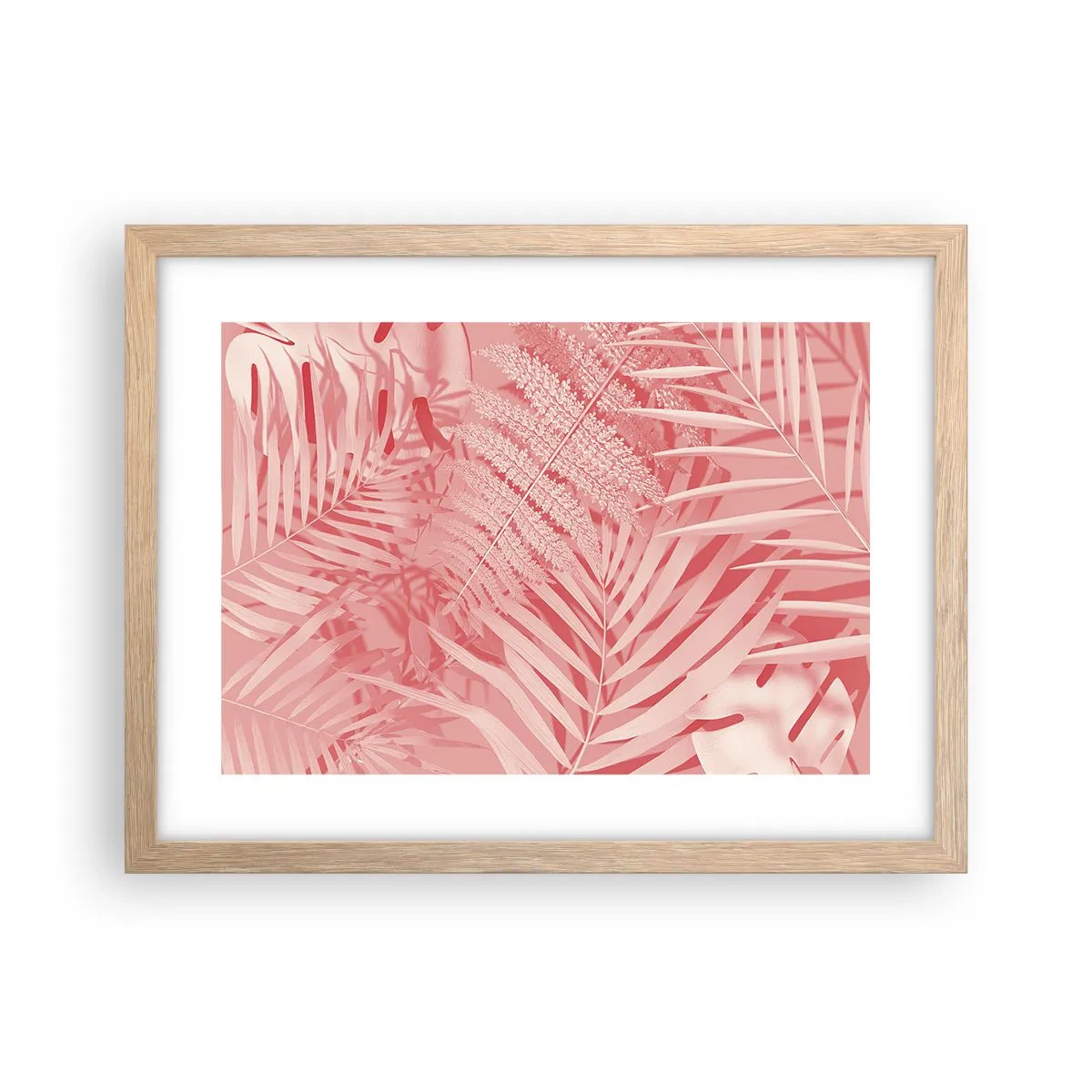 Poster in einem Rahmen aus heller Eiche - Rosa Konzept - 40x30 cm