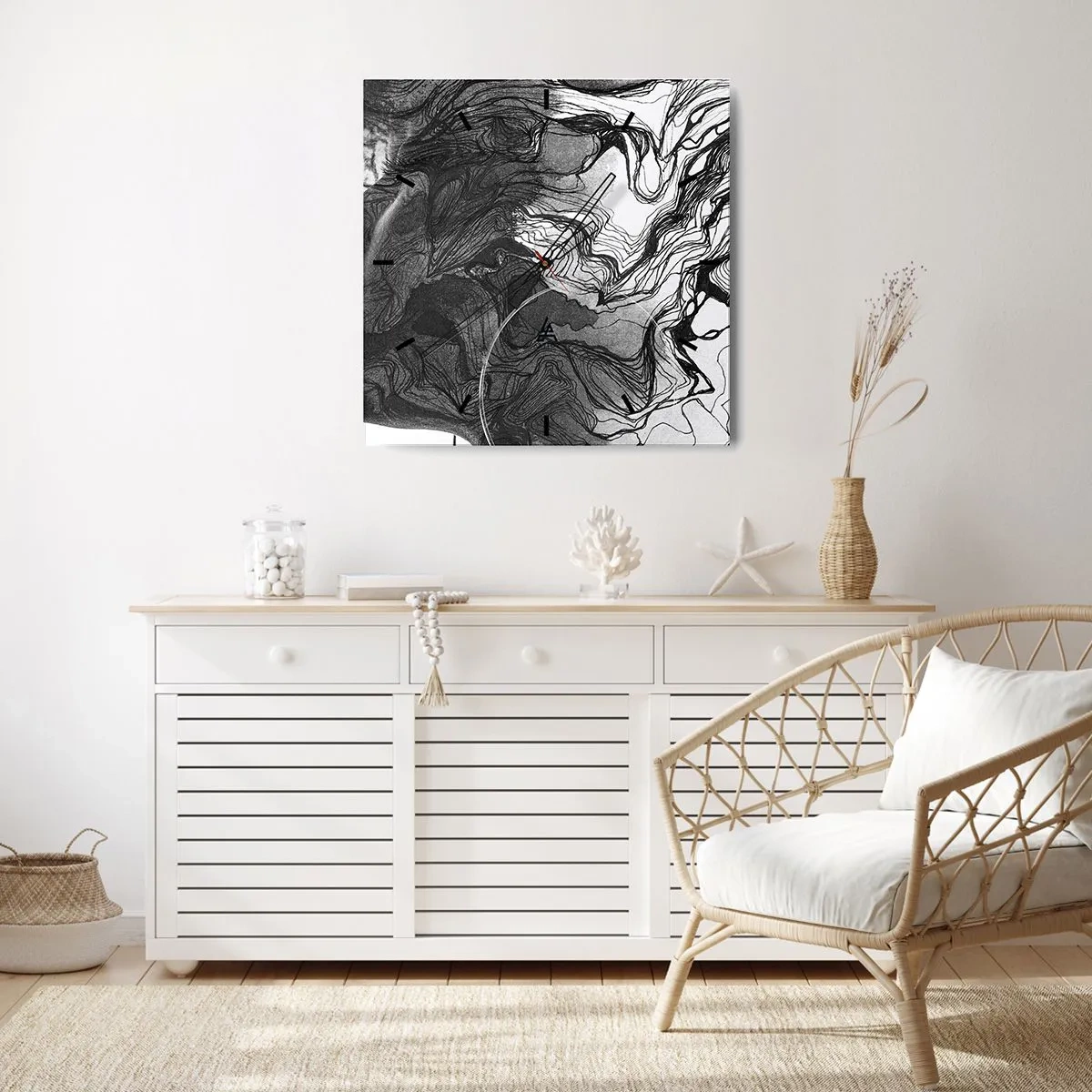 Wanduhr - Glasuhr - Verstrickt in Träume - 40x40 cm