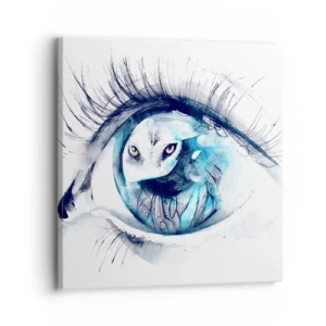 Bild auf Leinwand - Leinwandbild - Auge in Auge mit Wildheit - 30x30 cm