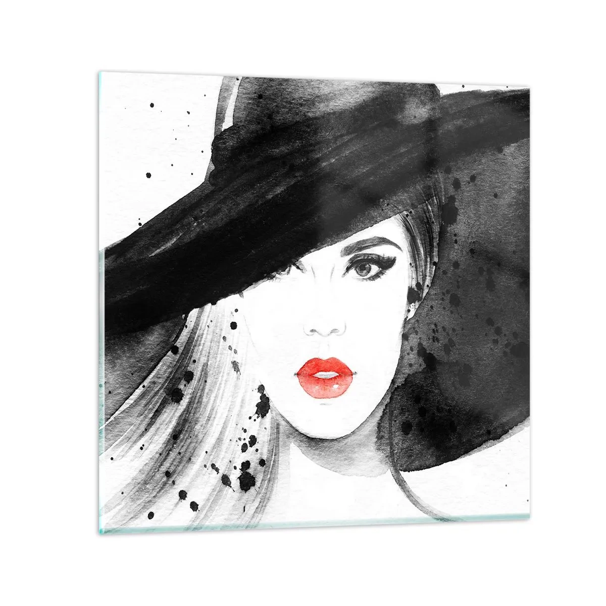 Glasbild - Bild auf glas - Frau in schwarz - 50x50 cm
