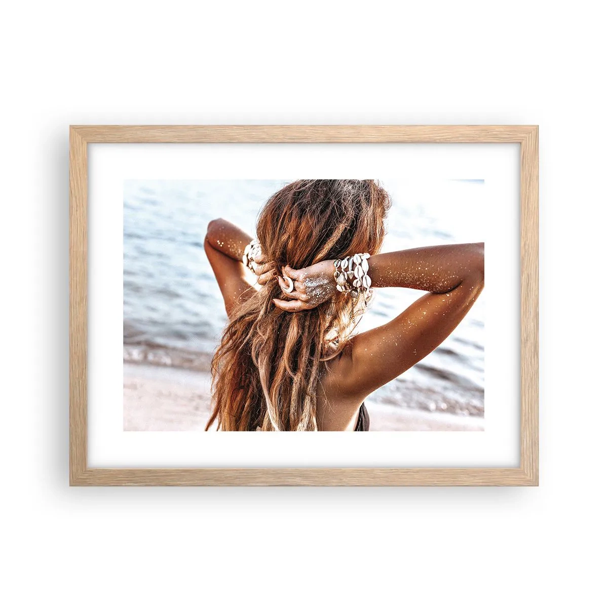 Poster in einem Rahmen aus heller Eiche - Eine Schwester von Wasser und Sonne - 40x30 cm