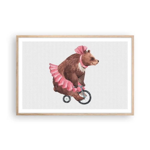 Poster in einem Rahmen aus heller Eiche - Was für ein Affentheater! - 91x61 cm