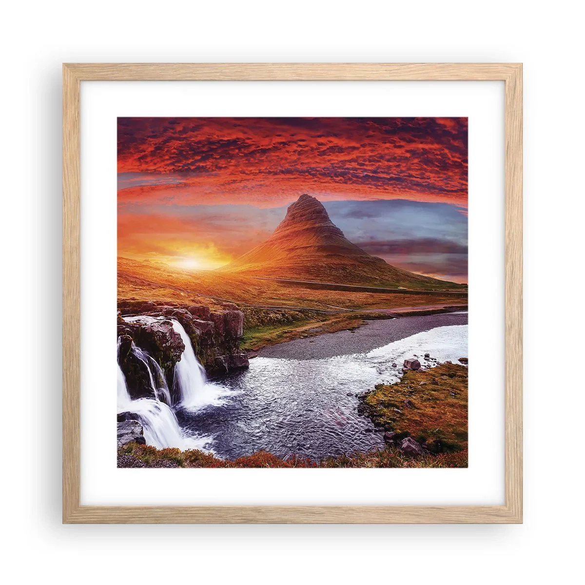 Poster in einem Rahmen aus heller Eiche - Ein Blick auf Mittelerde - 40x40 cm