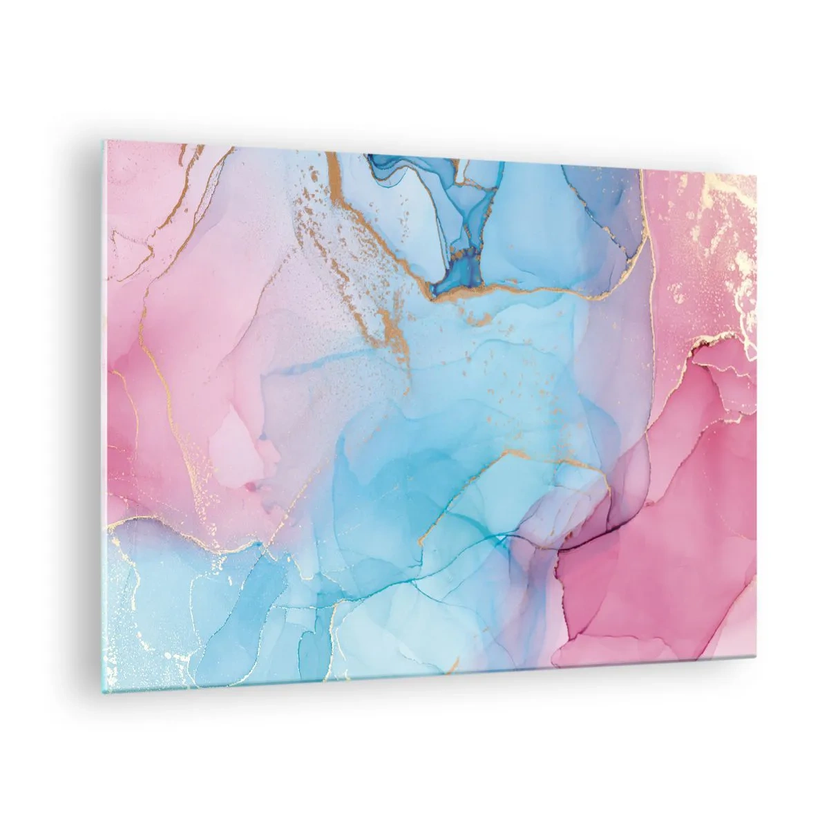 Glasbild - Bild auf glas - Begegnung und gegenseitige Durchdringung - 70x50cm - Begegnung und Durchdringung - Moderne Wanddekoration für Wohnzimmer und Schlafzimmer ARTTOR