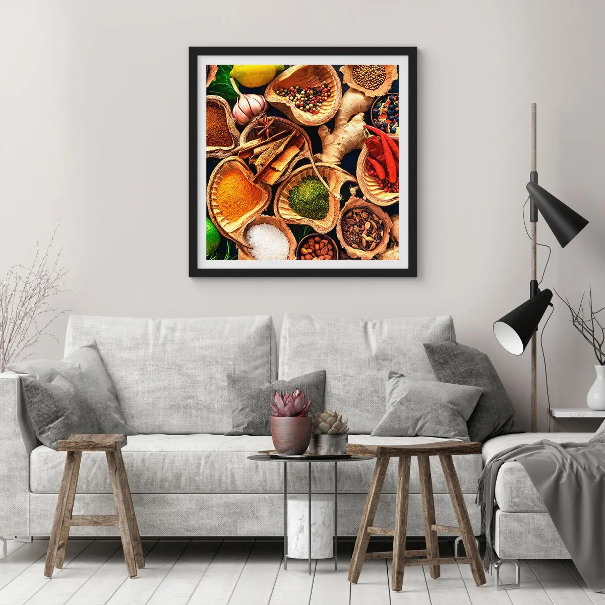 Poster in einem schwarzem Rahmen - Nimm was du willst - 40x40 cm