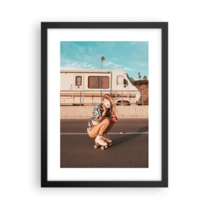 Poster in einem schwarzem Rahmen - Lächel bitte! - 30x40 cm