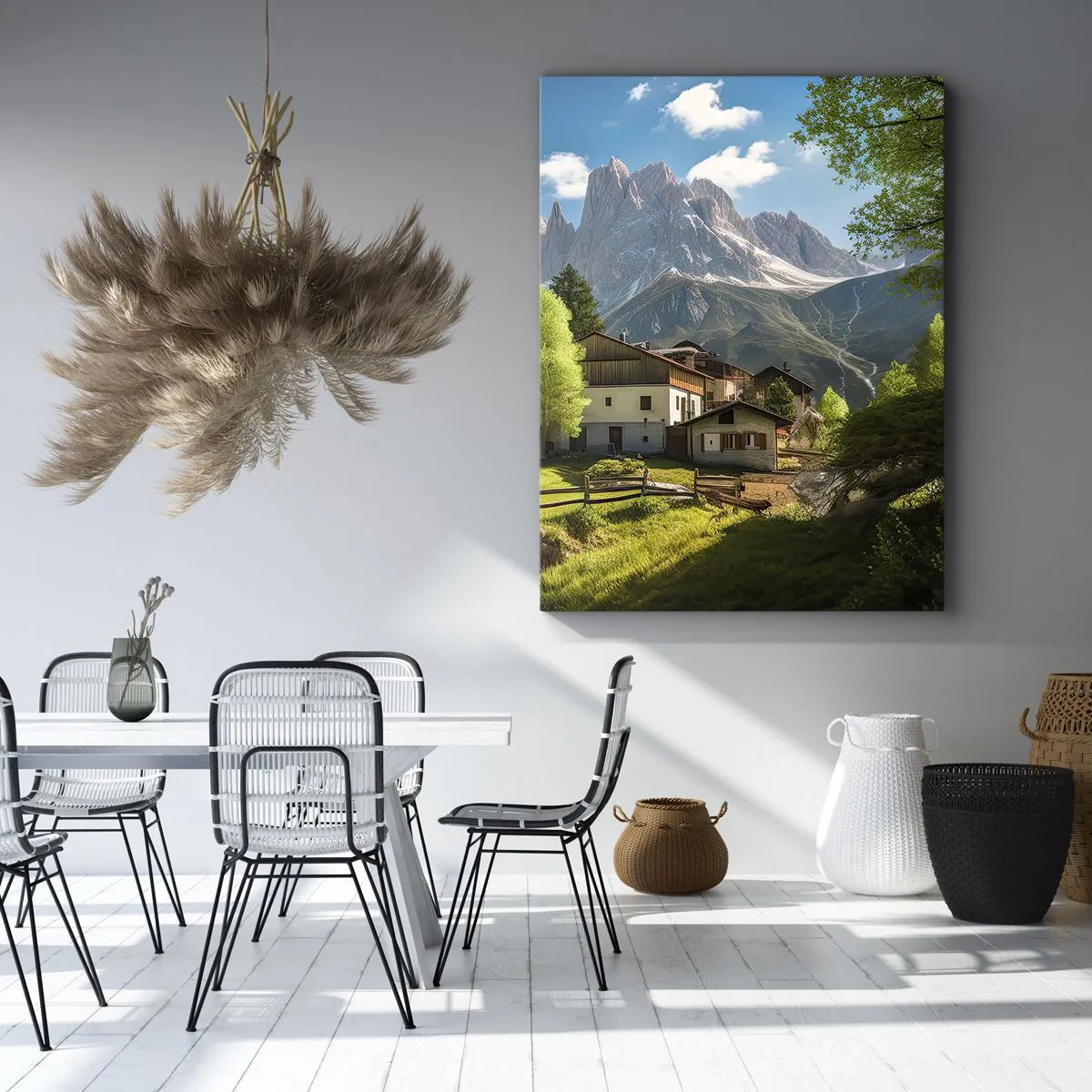 Bild auf Leinwand - Leinwandbild - Alpenidylle - 55x100 cm