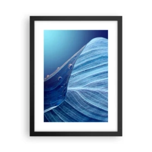 Poster in einem schwarzem Rahmen - Versteckte Tropfen vom Blau - 30x40 cm