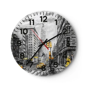 Wanduhr - Glasuhr - Eine New Yorker Geschichte - 40x40 cm