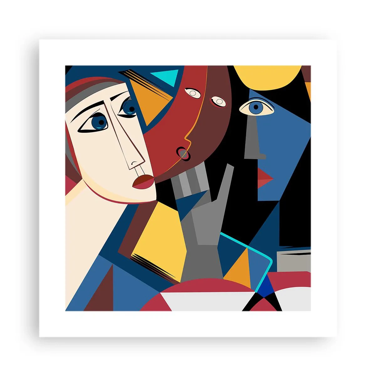 Poster - Gespräch zwischen Kubisten - 40x40 cm