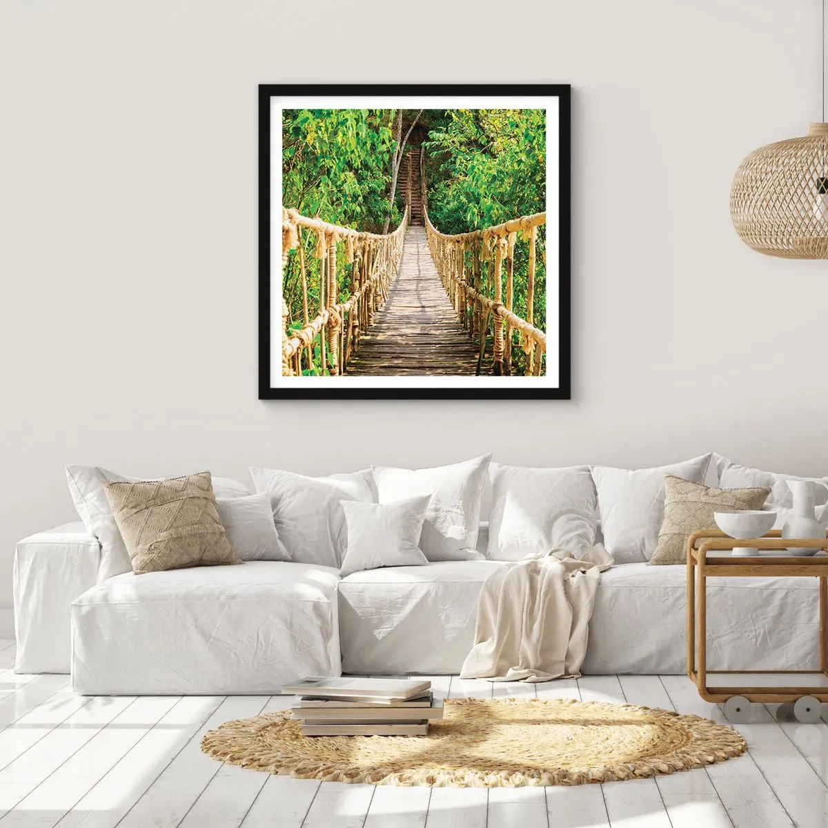 Poster in einem schwarzem Rahmen - Im Grünen ausgesetzt - 40x40 cm