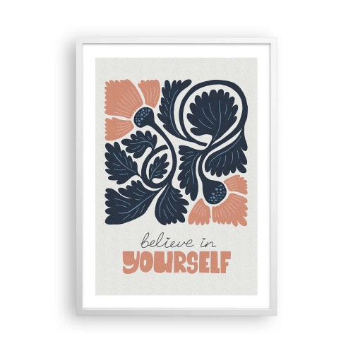 Poster in einem weißen Rahmen - Und du gedeihst - 50x70 cm