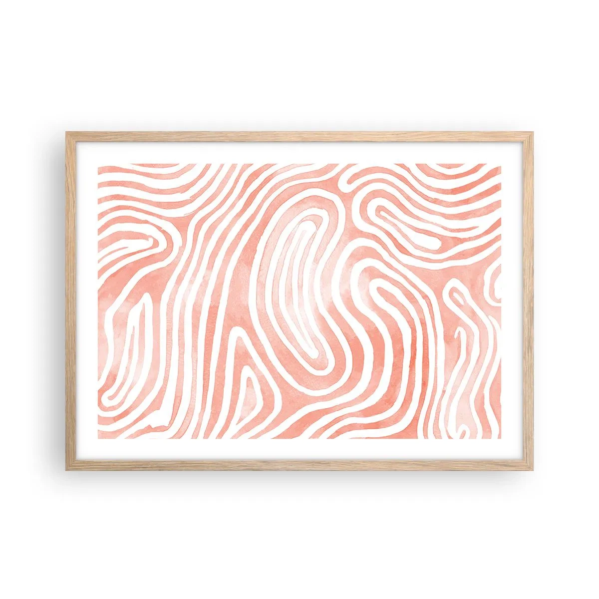 Poster in einem Rahmen aus heller Eiche - Im Korallenlabyrinth - 70x50 cm