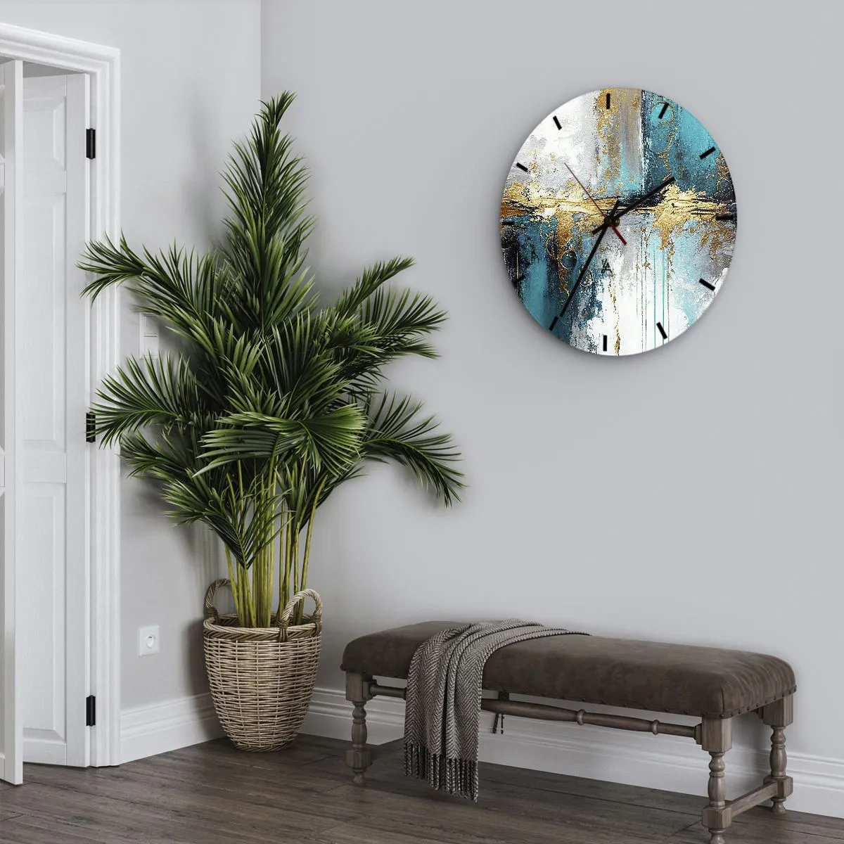 Wanduhr - Glasuhr - Alles fließt - 40x40 cm