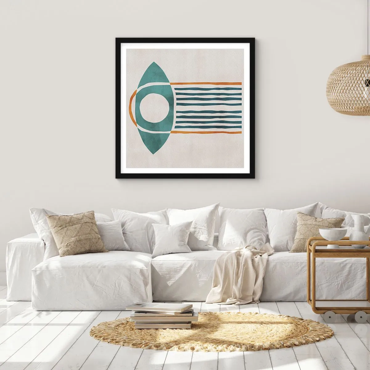 Poster in einem schwarzem Rahmen - Zeichen und Rituale - 60x60 cm