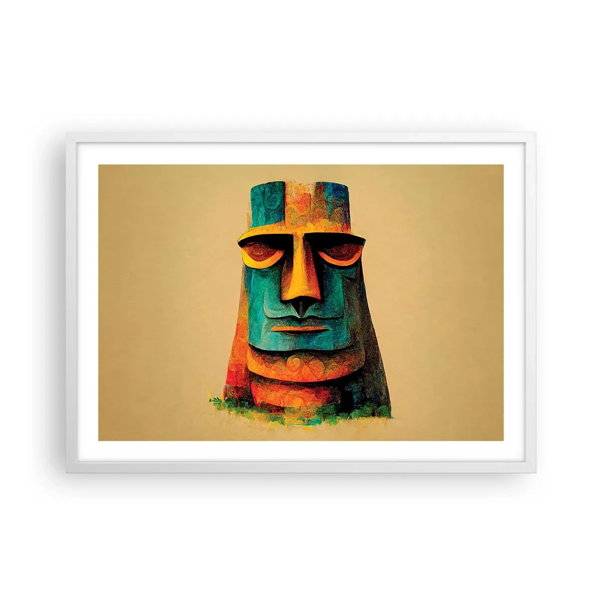 Poster in einem weißen Rahmen - Statuenhaft und sympathisch - 70x50 cm
