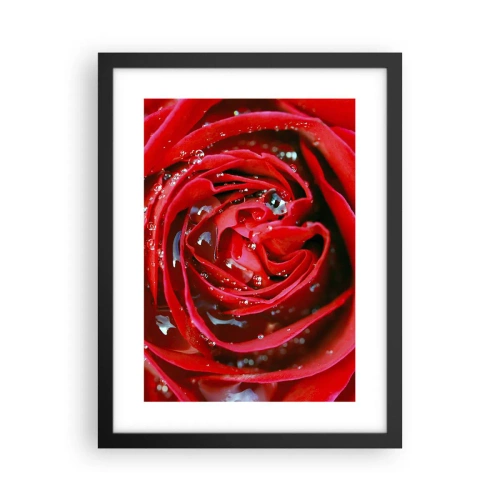 Poster in einem schwarzem Rahmen - In den Tautropfen - 30x40 cm