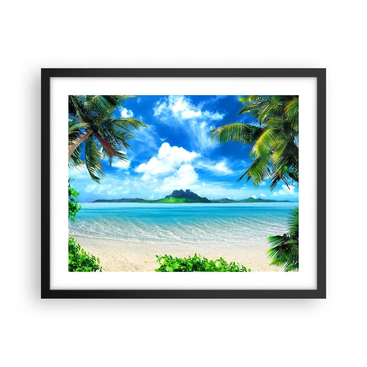 Poster in einem schwarzem Rahmen - Das Azurblau der Tropen - 50x40 cm