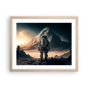 Poster in einem Rahmen aus heller Eiche - Neue Herausforderung - 50x40 cm