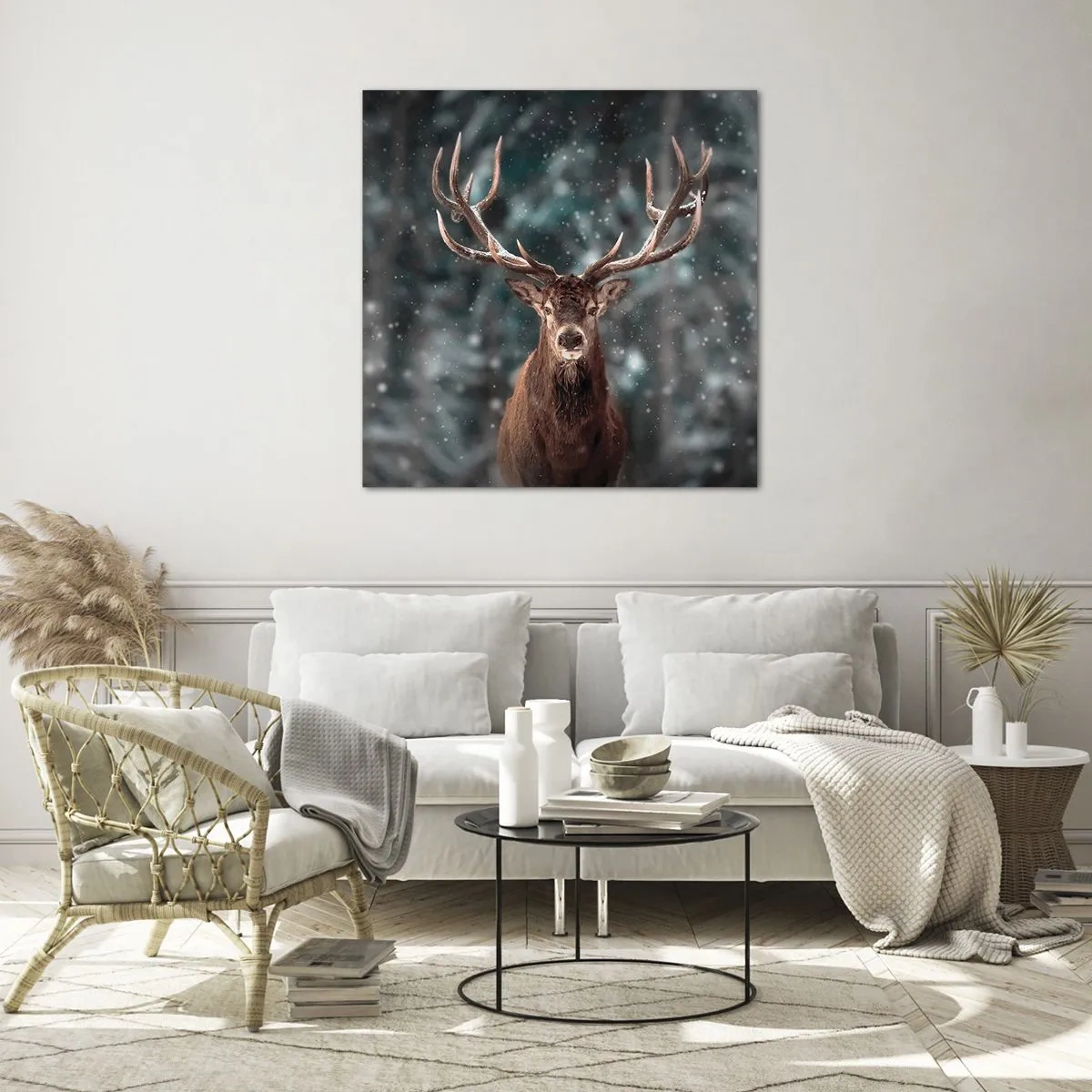 Glasbild - Bild auf glas - Gekrönter König des Waldes - 70x70 cm