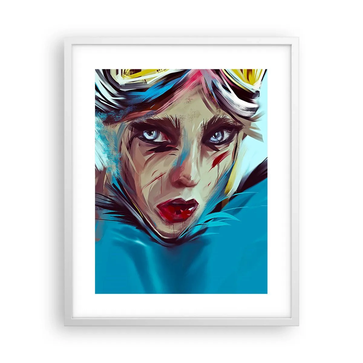 Poster in einem weißen Rahmen - Strassenkämpferin - 40x50 cm