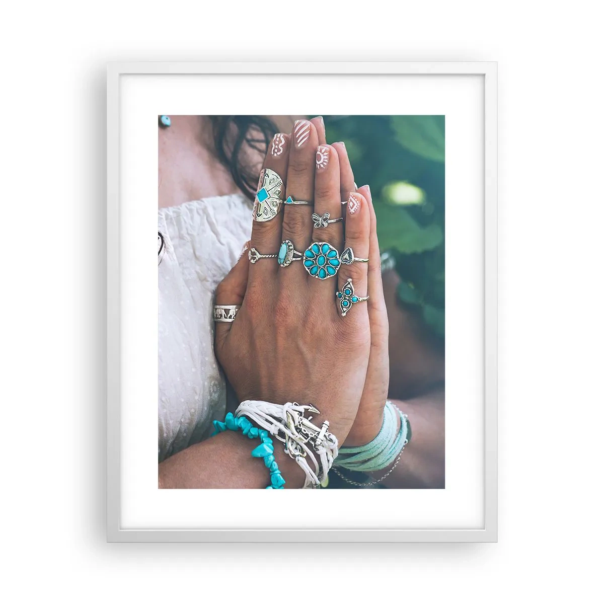 Poster in einem weißen Rahmen - Willkommen im Zentrum des Seins - 40x50 cm