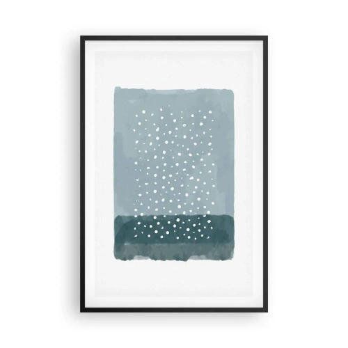 Poster in einem schwarzem Rahmen - Auf Blau gewachsen - 61x91 cm