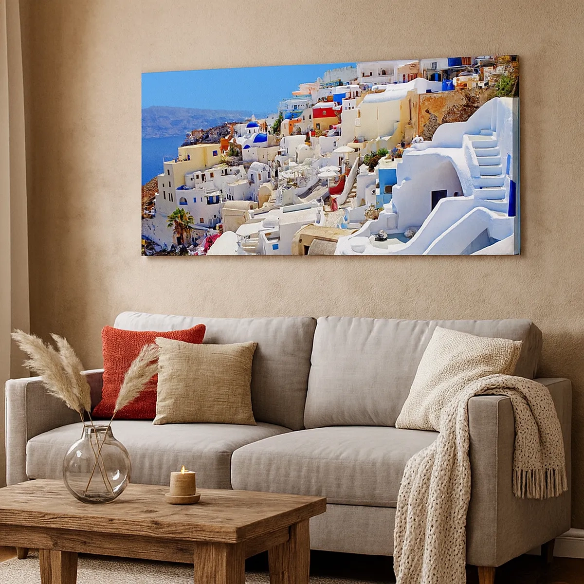 Bild auf Leinwand - Leinwandbild - Der Traum vom griechischen Sommer - 30x30 cm