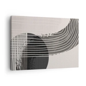 Bild auf Leinwand - Leinwandbild - Abstraktes Muster mit Linien und geometrischen Formen - 70x50cm - Hin und zurück - Moderne Wanddekoration für Wohnzimmer und Schlafzimmer ARTTOR