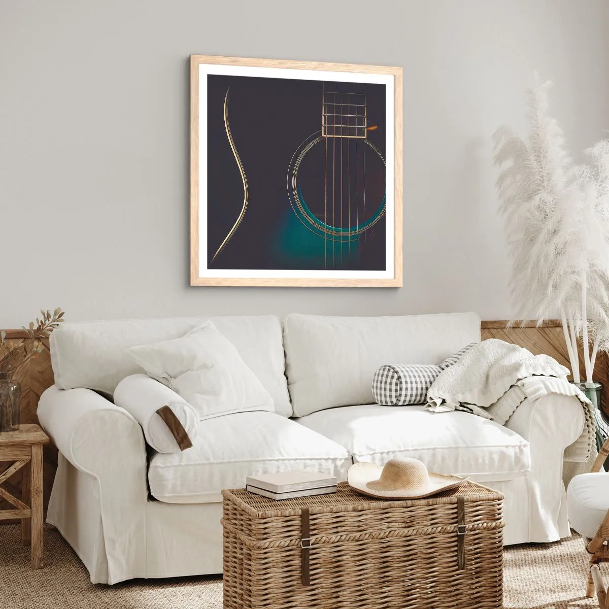 Poster in einem Rahmen aus heller Eiche - Einen Moment bevor es ertönt - 40x40 cm