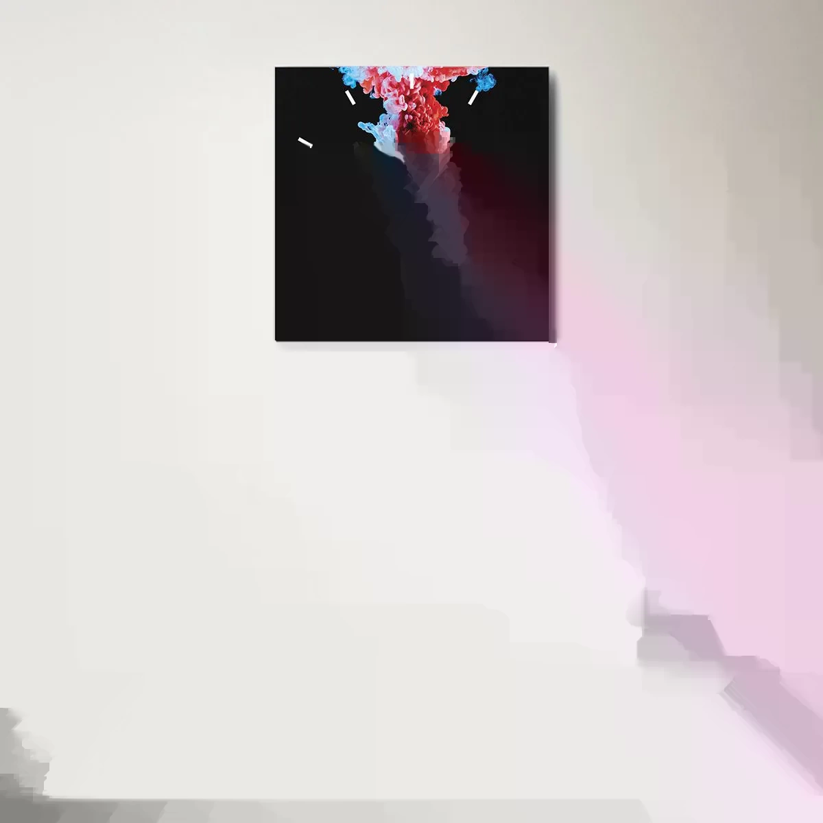 Wanduhr - Glasuhr - In voller Blüte - 40x40 cm