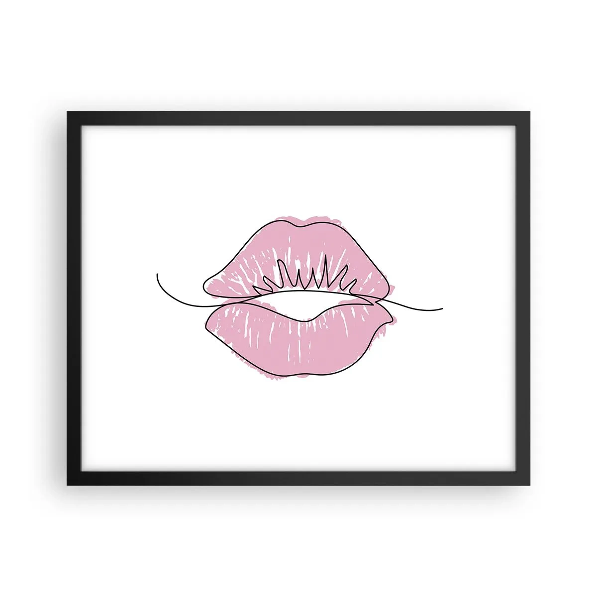 Poster in einem schwarzem Rahmen - Bereit zum Küssen? - 50x40 cm
