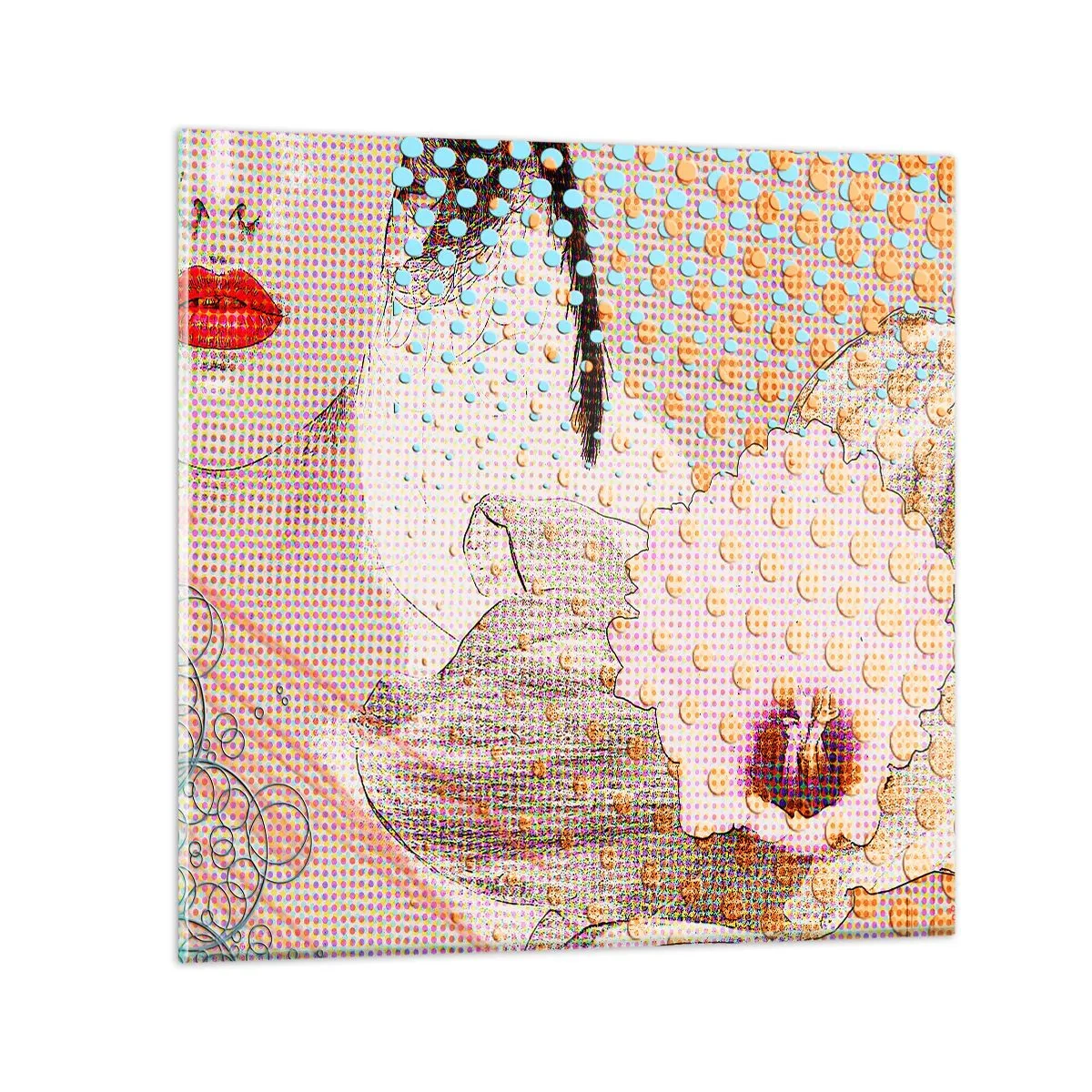 Glasbild - Bild auf glas - Comic-Heldin - 40x40 cm